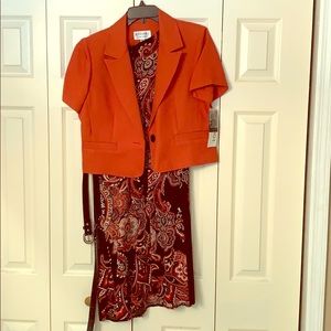 Paisley Print Sleeveless Dress with Jacket